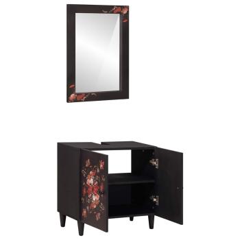 Badezimmerschrank-Set Wandmontiert 2 pcs Massivholz Mango