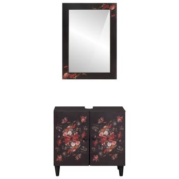 Badezimmerschrank-Set Wandmontiert 2 pcs Massivholz Mango