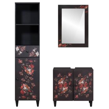 Badezimmerschrank-Set mit Schubladen 3 pcs Massivholz Mango