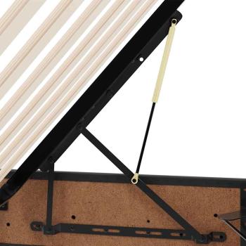 Aufbewahrungsbett mit Matratze Schwarz 120 x 190 cm Kunstleder