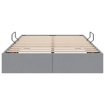 Aufbewahrungsbett mit Matratze Hellgrau 120 x 200 cm Stoff