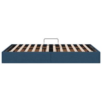 Aufbewahrungsbett mit Matratze Blau 120 x 200 cm Stoff