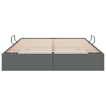 Aufbewahrungsbett mit Matratze Dunkelgrau 140 x 190 cm Stoff