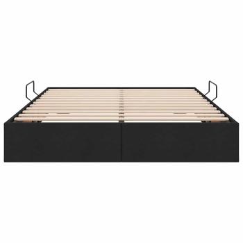 Aufbewahrungsbett mit Matratze Schwarz 140 x 190 cm Stoff