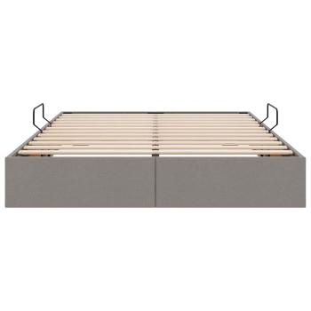 Aufbewahrungsbett mit Matratze Taupe 140 x 190 cm Stoff