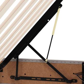 Aufbewahrungsbett mit Matratze Taupe 140 x 200 cm Stoff