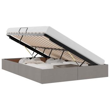 Aufbewahrungsbett mit Matratze Taupe 140 x 200 cm Stoff