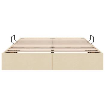 Aufbewahrungsbett mit Matratze Creme 140 x 200 cm Stoff