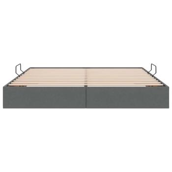 Aufbewahrungsbett mit Matratze Dunkelgrau 160 x 200 cm Stoff