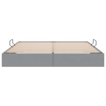 Aufbewahrungsbett mit Matratze Hellgrau 180 x 200 cm Stoff