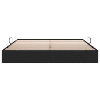 Aufbewahrungsbett mit Matratze Schwarz 180 x 200 cm Stoff