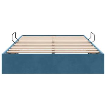 Aufbewahrungsbett mit Matratze Dunkelblau 120 x 200 cm Samt