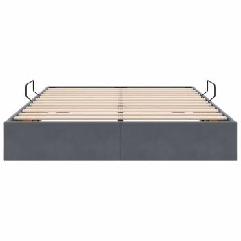 Aufbewahrungsbett mit Matratze Dunkelgrau 140 x 190 cm Samt