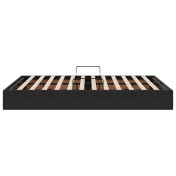 Aufbewahrungsbett mit Matratze Schwarz 140 x 190 cm Samt