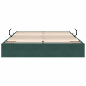 Aufbewahrungsbett mit Matratze Dunkelgrün 140 x 190 cm Samt