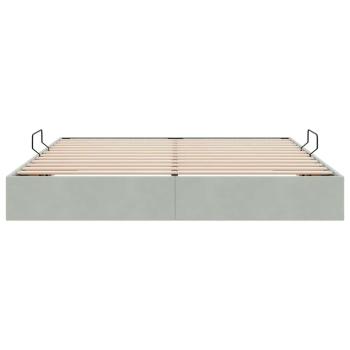 Aufbewahrungsbett mit Matratze Hellgrau 180 x 200 cm Samt