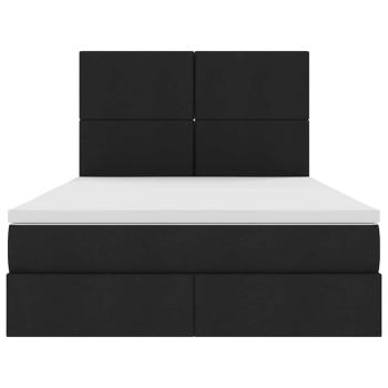 Aufbewahrungsbett mit Matratze Schwarz 140 x 200 cm Polyester
