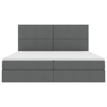 Aufbewahrungsbett mit Matratze Dunkelgrau 200 x 200 cm
