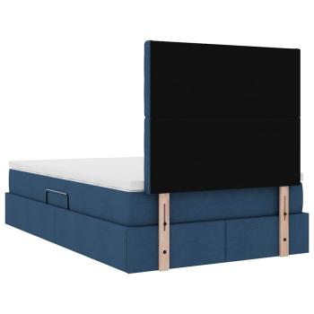 Aufbewahrungsbett mit Matratze Blau 120 x 200 cm Polyester