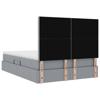 Aufbewahrungsbett mit Matratze Hellgrau 140 x 200 cm Polyester