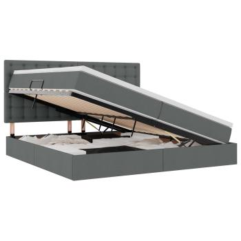 Aufbewahrungsbett mit Matratze Dunkelgrau 200 x 200 cm