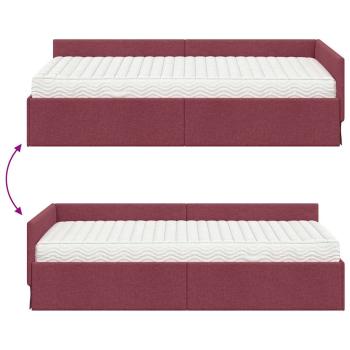 Eckbettgestell mit Matratze Sonstiges 2 pcs Rot Stoff