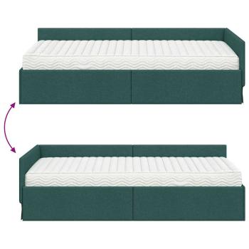 Eckbettgestell mit Matratze Sonstiges 2 pcs Grün Stoff