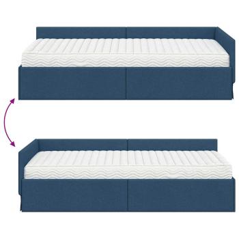 Eckbettgestell mit Matratze Sonstiges 2 pcs Blau Stoff