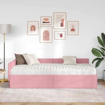 Eckbettgestell mit Matratze Sonstiges 2 pcs Grau Samt