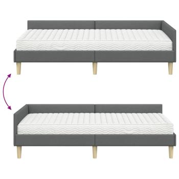 Eckbettgestell mit Matratze Sonstiges 2 pcs Grau Stoff