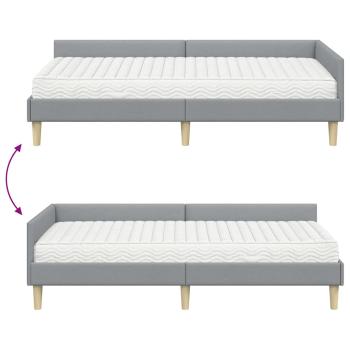 Eckbettgestell mit Matratze Sonstiges 2 pcs Hellgrau Stoff