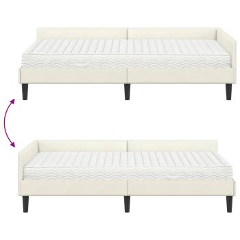 Eckbettgestell mit Matratze Sonstiges 2 pcs Creme Samt