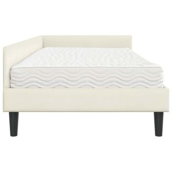 Eckbettgestell mit Matratze Sonstiges 2 pcs Creme Samt