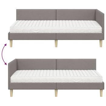 Eckbettgestell mit Matratze Sonstiges 2 pcs Taupe Stoff