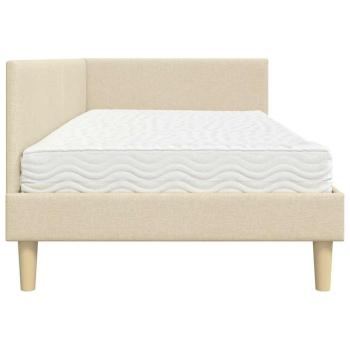 Eckbettgestell mit Matratze Sonstiges 2 pcs Creme Stoff