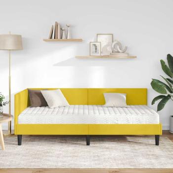 Eckbettgestell mit Matratze Sonstiges 2 pcs Gelb Samt