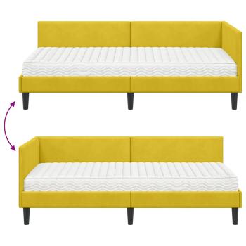 Eckbettgestell mit Matratze Sonstiges 2 pcs Gelb Samt