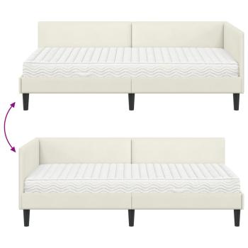 Eckbettgestell mit Matratze Sonstiges 2 pcs Creme Samt