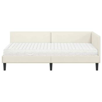 Eckbettgestell mit Matratze Sonstiges 2 pcs Creme Samt