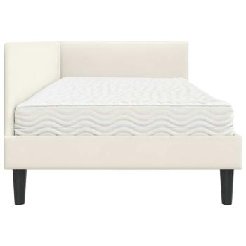 Eckbettgestell mit Matratze Sonstiges 2 pcs Creme Samt