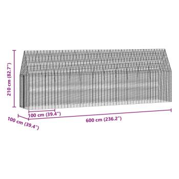 Hühnerkäfig 2 stk. Silber 600 x 100 x 210 cm Verzinkter Stahl