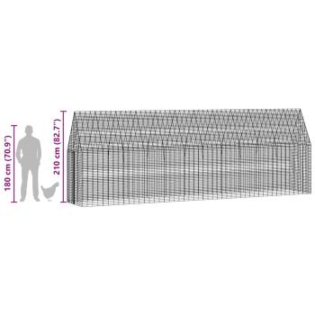Hühnerkäfig 2 stk. Silber 600 x 100 x 210 cm Verzinkter Stahl