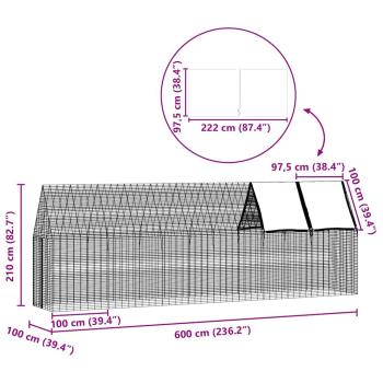 Hühnerkäfig 2 stk. Silber 600 x 100 x 210 cm Verzinkter Stahl