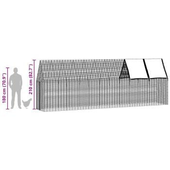 Hühnerkäfig 2 stk. Silber 600 x 100 x 210 cm Verzinkter Stahl
