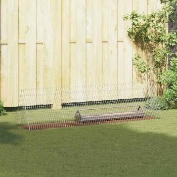 ARDEBO.de - Hühnerkäfig Silber 215 x 55 x 55 cm Verzinkter Stahl