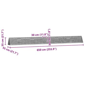 Hühnerkäfig Silber 650 x 55 x 55 cm Verzinkter Stahl