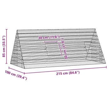 Hühnerkäfig Silber 215 x 100 x 85 cm Verzinkter Stahl