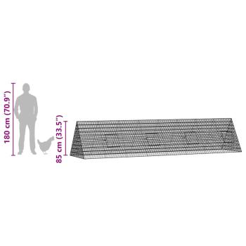 Hühnerkäfig Silber 430 x 100 x 85 cm Verzinkter Stahl