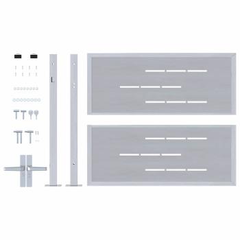 ARDEBO.de - Gartentor mit Schloss Silber 100 x 75 cm Edelstahl