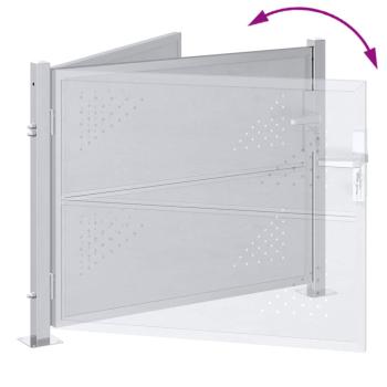 Gartentor mit Schloss Silber 100 x 75 cm Edelstahl